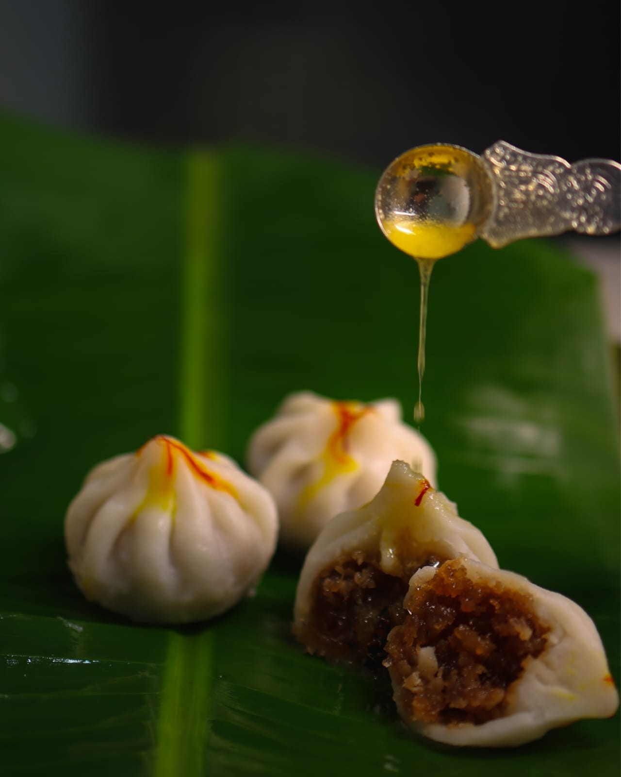 Modaks served with ghee